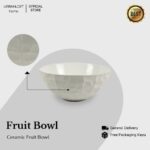 Dekorasi Meja Urbanloft Home Hellen Fruit Bowl Ceramic Medium White - Image 4