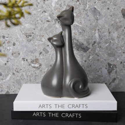 Dekorasi Meja Twin Katze Decoration Ceramic Black