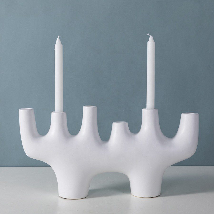 4d6d4e90-2b47-4501-99ee-03834844e729.jpg Balboa Medium White Ceramic Candle Holder - Image 1