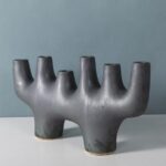 Balboa Small Black Ceramic Candle Holder - Image 2