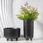 Brees Ceramic Matte Vase Black - Wide - Image 4