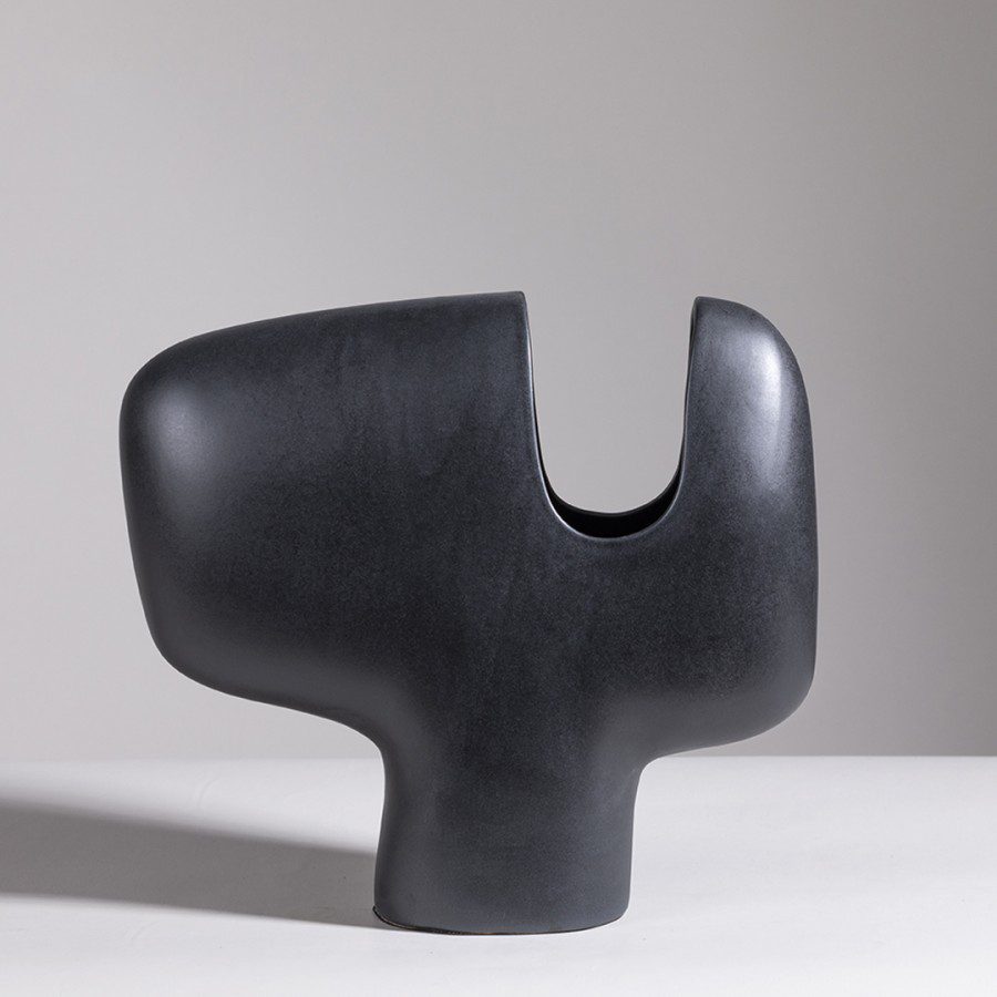 5f949494-ebe7-4855-90d5-abc84a64cc90.jpg Favre A Ceramic Metal Glaze Vase - Image 1