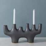 Balboa Small Black Ceramic Candle Holder
