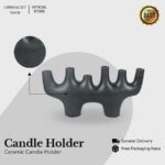 Balboa Small Black Ceramic Candle Holder - Image 3