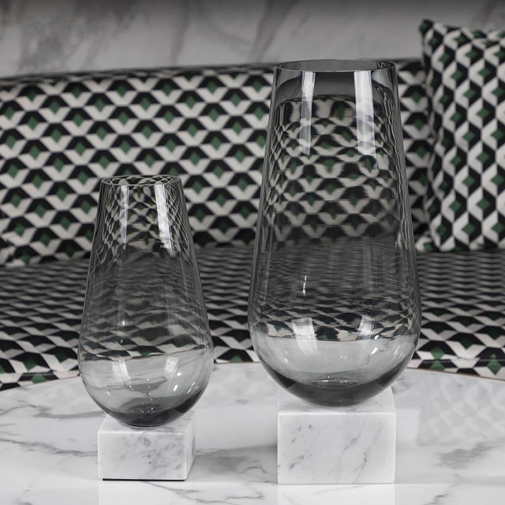 9370a59b4571c94ebafac9711122925f.jpg.jpg Urbanloft Home Rubens Tall Glass And Marble Decoration - White - Image 1