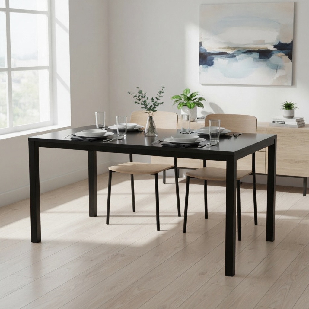 E1T-021A-BK-Celestra-Dining-Table-Black.jpg Celestra Dining Table Black – Best Quality for Modern Dining - Image 2