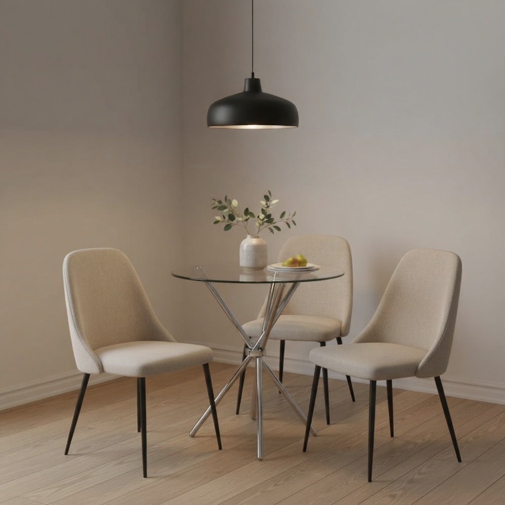 Gemini_Generated_Image_1wwxn21wwxn21wwx-1.jpg Cirqla D.90cm Dining Table – Sleek Glass for Inspired Living - Image 2