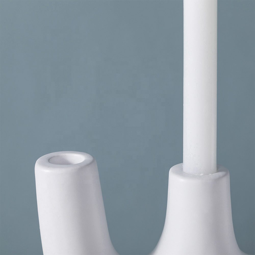 H33b04b4dc15e4dfeb566ecbe5a7bef2ft.jpg Balboa Medium White Ceramic Candle Holder - Image 2