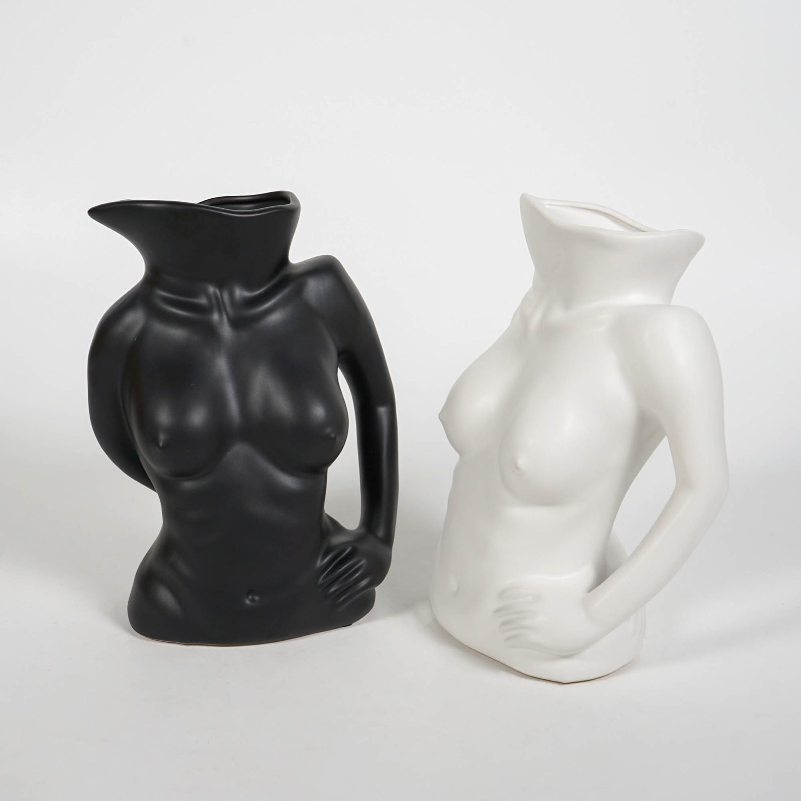 TAILLE-BLACK-_-WHITE-SET-2-CERAMIC-VASE-MULTIPLE-SKU.jpg Taille Ceramic Vase Decoration - Image 2