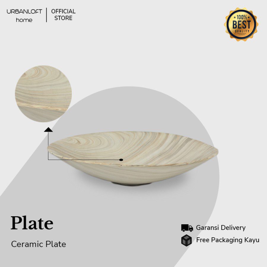 a03e720b-4a8e-47f3-90f2-f8220a553c74.jpg Dekorasi Meja Urbanloft Home Sacha Plate White Ceramic - Image 2