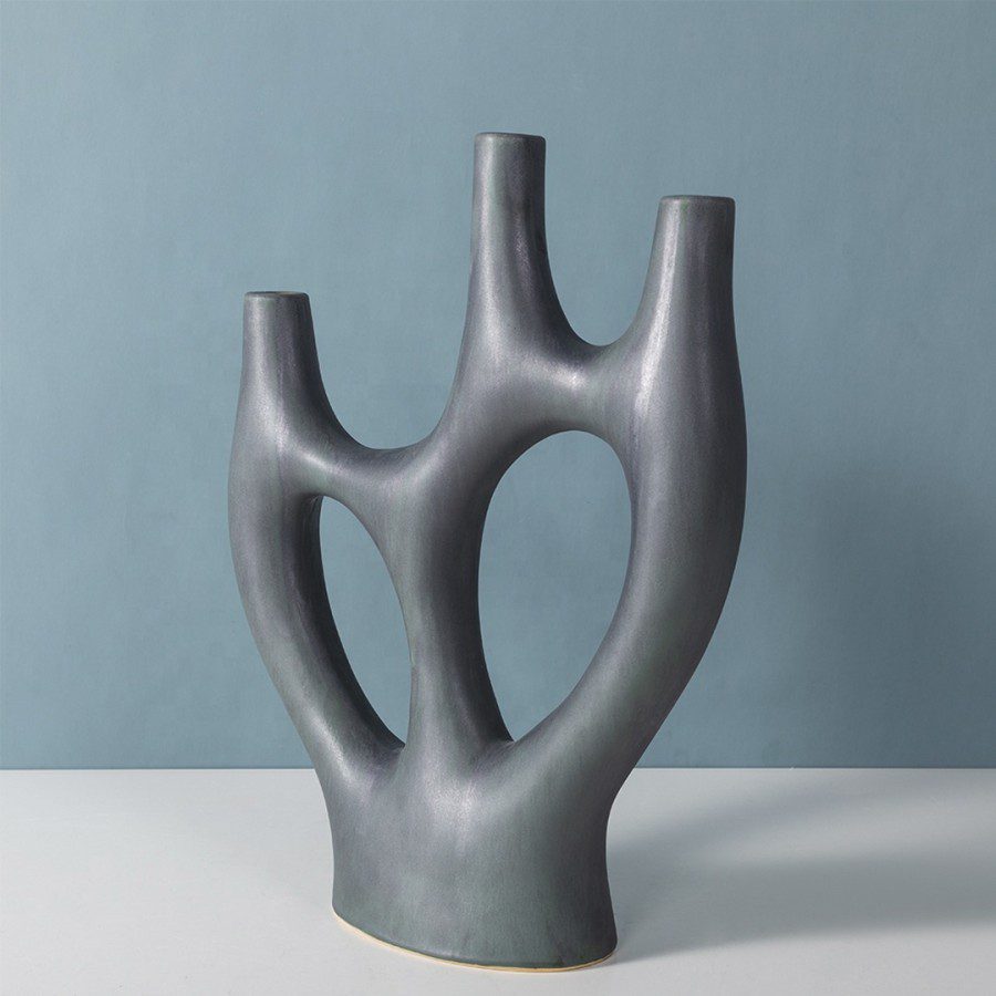 cb00289f-2e9b-4827-97a1-d432aaa30dc9.jpg Marsh Ceramic Metal Glaze Vase - Image 2