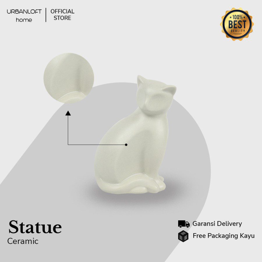 ce63468d-05b5-4651-8db8-d32b3e15958c.jpg Urbanloft Home Dekorasi Meja Katze White Decoration Ceramic - Image 3