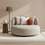 Freesia Lounge Chair Cream – Luxurious Swivel Comfort - Image 4