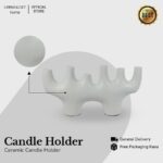 Balboa Medium White Ceramic Candle Holder - Image 4
