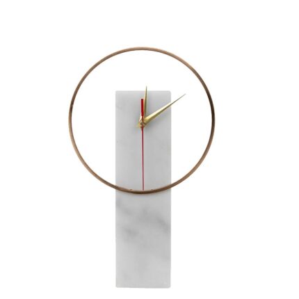 Urbanloft Home Veva Clock Marble Decoration - White