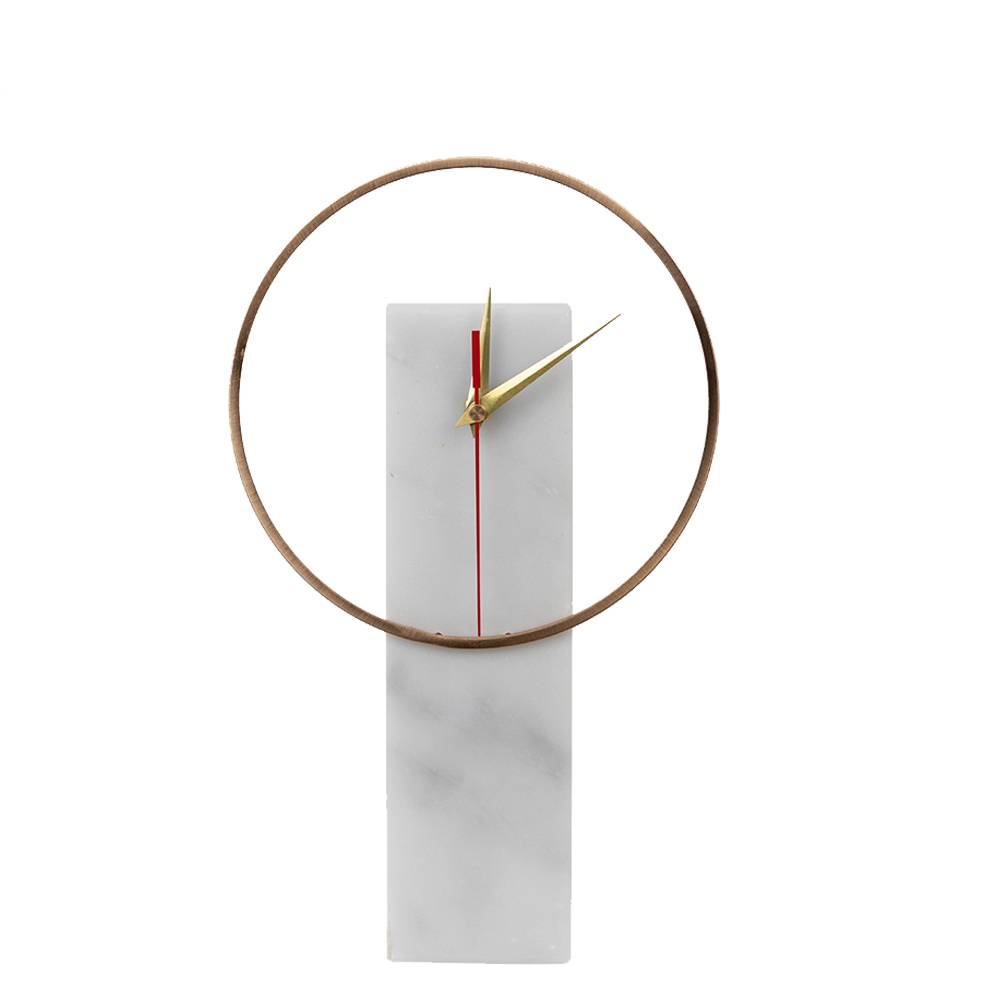 rug-1654483326105-2.jpeg.jpg Urbanloft Home Veva Clock Marble Decoration - White - Image 1