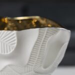 Urbanloft Home Genero Ceramic Bowl Decoration - White Gold - Image 5