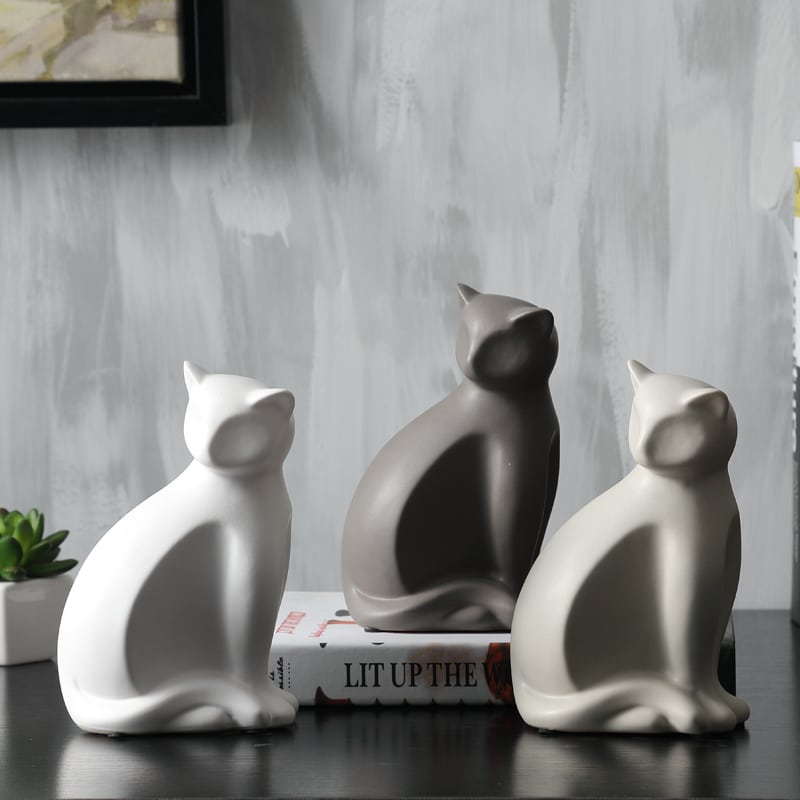rug-1662436955985-1.jpeg.jpg Urbanloft Home Katze Ceramic Statue Decoration - Charcoal - Image 3