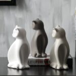 Urbanloft Home Katze Ceramic Statue Decoration - Charcoal - Image 4