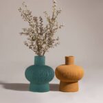 Urbanloft Home Saille Ceramic Vase Decoration - Blue M - Image 3