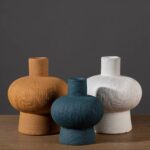 Urbanloft Home Saille Ceramic Vase Decoration - Blue M - Image 2