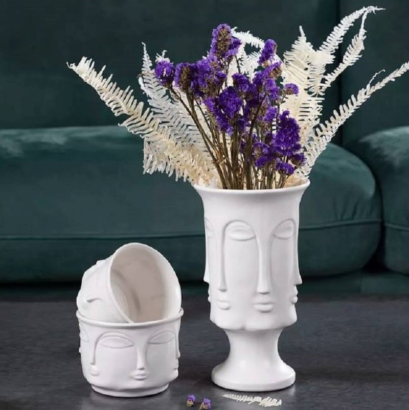 rug-1662709556292-3.jpeg.jpg Urbanloft Home Vier Tall Ceramic Vase Decoration - White - Image 2