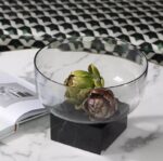 Rubens Wide Glass And Marble Decoration - Black