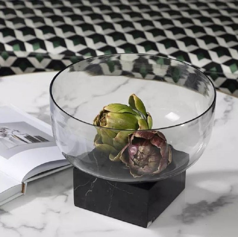 rug-1662713185580-10.jpeg.jpg Rubens Wide Glass And Marble Decoration - Black - Image 1