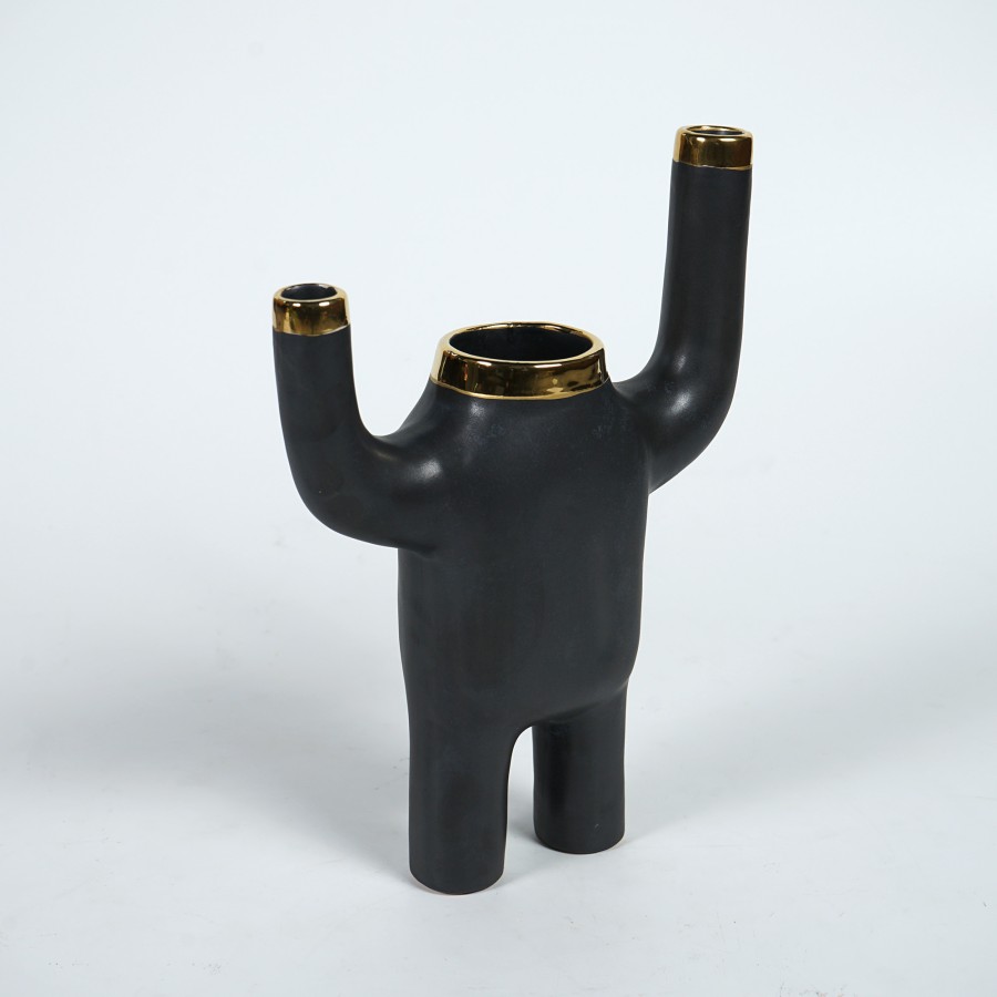 rug-1670406182854-28.jpeg.jpg Urbanloft Home Kind Ceramic Vase Decoration - Black - Image 2