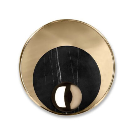 Urbanloft Home Luna Wall Lamp Black Gold