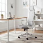 Quaza Headrest Office Chair – Elite White for Productivity - Image 2