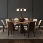 Anecy Dining Table 1.5 – Kesempurnaan Table Walnut - Gambar 3