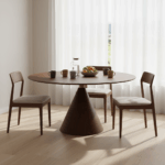 Anecy Dining Table 1.5 – Kesempurnaan Table Walnut - Gambar 2