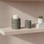 Stern Tall Wadah Lilin Keramik – Dekor Cahaya Ajaib - Gambar 6