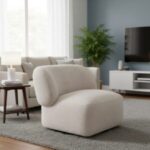 Verdele Krem Kursi Santai Putar – Kemewahan & Keanggunan