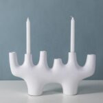 Balboa Medium White Ceramic Candle Holder - Image 6