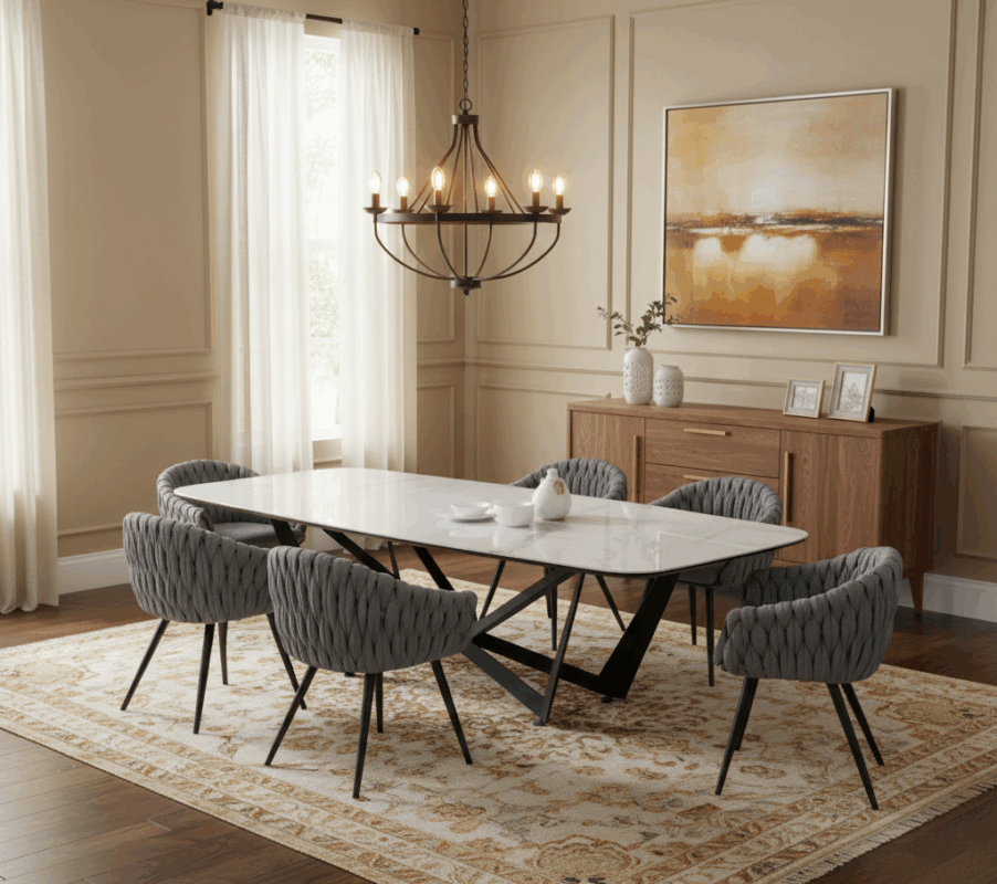 Morpha Dining Table – Kemewahan Bersantap Elegan & Abadi.Â