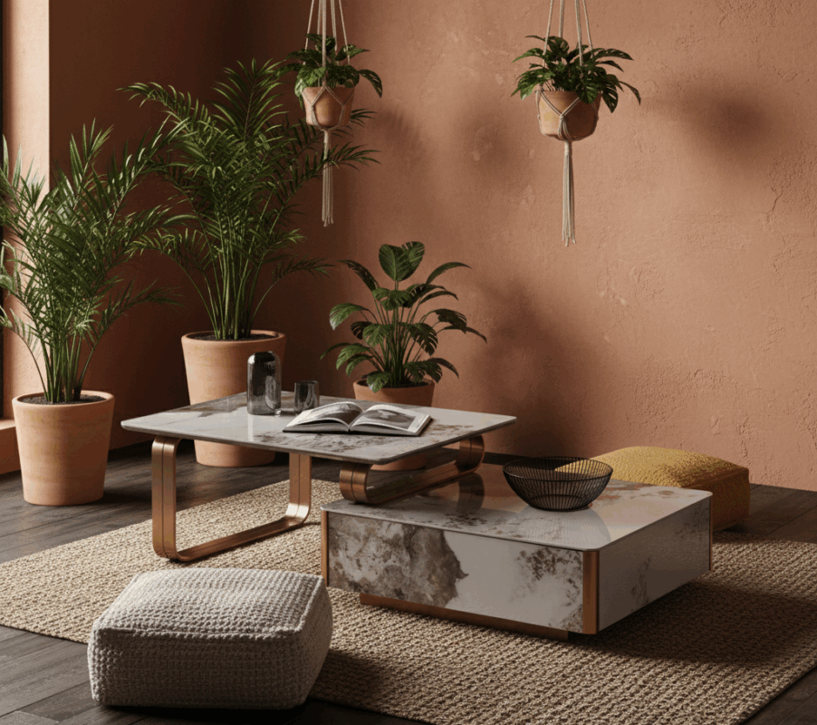 Thalux Coffee Table – Desain Modern dan Keindahan Atas Keramik. 