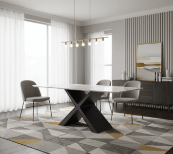 Marquina X Dining Table – Keanggunan Mewah Gaya yang Abadi. 
