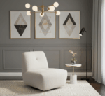 Suvra Lounge Chair Putih Tanpa Lengan – Kemewahan Modern - Gambar 4