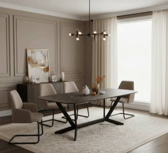 Plexon Dining Table – Desain Indah, Kekuatan Tak Terpecahkan. 