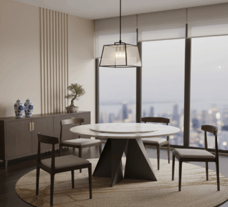 Basalto Dining Table – Pusat Perhatian Mewah & Berkelanjutan. 