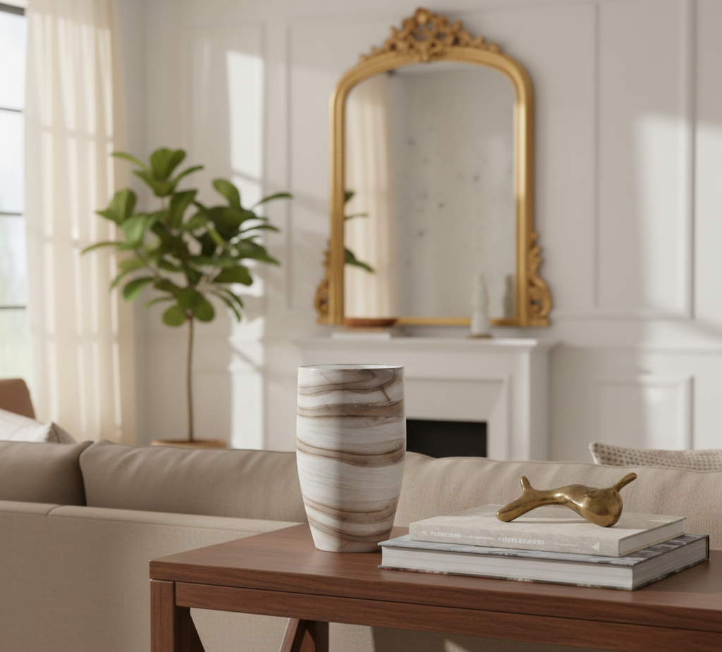 Sacha Vas Putih – Esensial Abadi Home Decoration Modern.