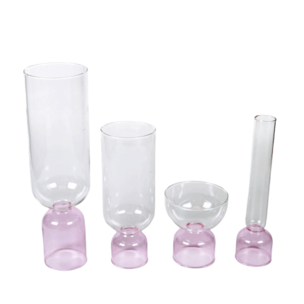 Rose Vas Kaca – Dekorasi Kaca Rose Pink untuk Interior Mewah